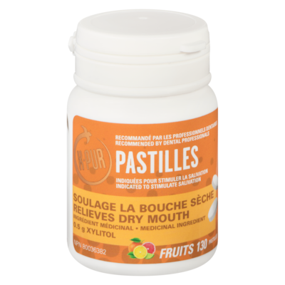 X-Pur Pastilles 100% Xylitol Saveur De Fruits 130 ea, 0,07 $/1ch