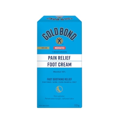 Gold Bond Medicated Pain Relief Foot Cream, Menthol 16% 113 g, $11.50/100g