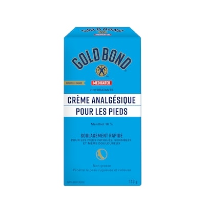 Gold Bond Medicated Crème analgésique pour les pieds, Menthol 16% 113 g, 11,50 $/100g