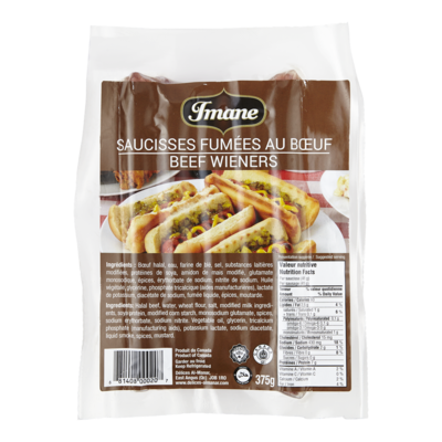 Imane Beef Wieners 375 g, $2.13/100g