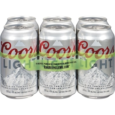 Coors Light Beer (ID required at pick-up) 6x355.0 ml, $0.68/100ml