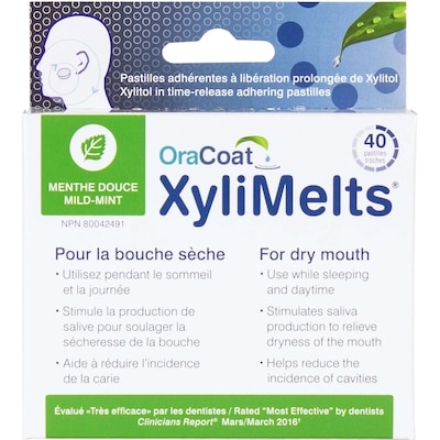 Xylimelts OraCoat pour la bouche sèche, 40 comprimés 40 ea, 0,42 $/1ch