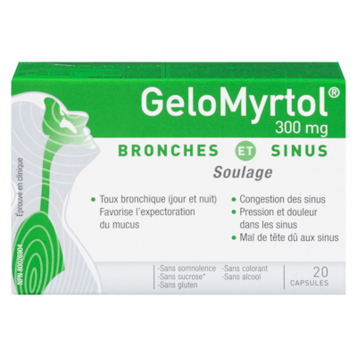 GeloMyrtol Bronches Et Sinus 300 Mg Capsules 20 ea, 0,95 $/1ch