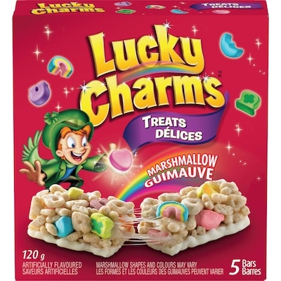 General Mills Lucky Charms Cereal Bar Treats 120 g, $2.06/100g