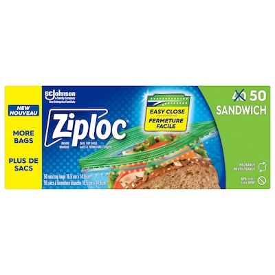 Ziploc Sandwich Bags, with Grip 'n Seal Technology 40 ea, $0.14/1ea