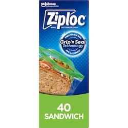 Ziploc Sacs à sandwich Emballage de 50 40 ea, 0,14 $/1ch