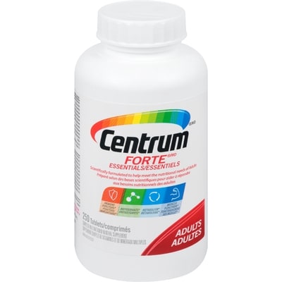 Centrum Multivitamines Forte Essentials 250 ea, 0,15 $/1ch