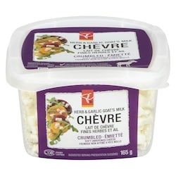 le Choix du Président Fromage De Lait De Chèvre Émietté Ail Et Fines Herbes 165 g, 5,15 $/100g