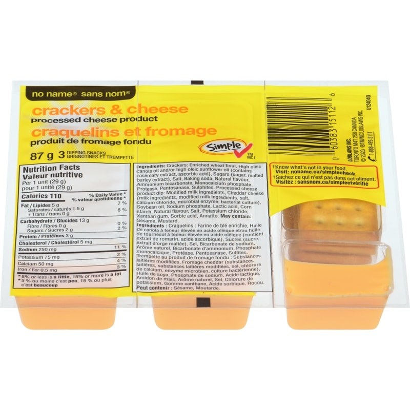 Crackers and Cheese, Processed Cheese Product