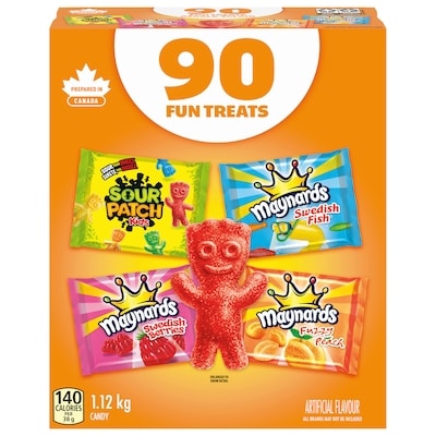 Maynards Assorted Gummy Candy, Individually Wrapped (pack of 90) 1.12 kg, $1.52/100g