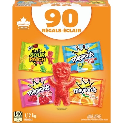 Maynards Assortiment de friandises, emballées individuellement (90 sachets) 1.12 kg, 1,70 $/100g