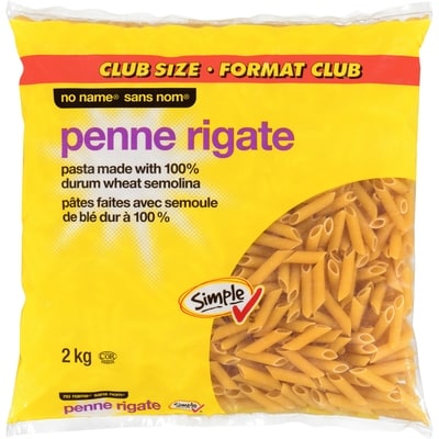 No Name Penne Rigate Pasta 2 kg, $0.25/100g