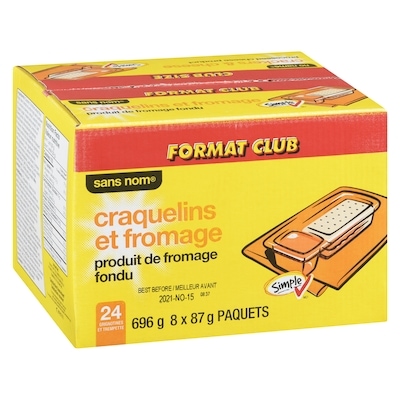 Craquelins et produit de fromage fondu, Format Club