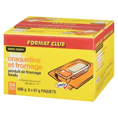 Craquelins et produit de fromage fondu, Format Club