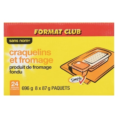Craquelins et produit de fromage fondu, Format Club
