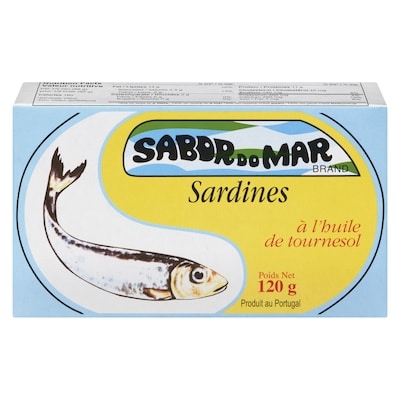 Sabor Do Mar Sardines huile de tournesol 120 g, 2,08 $/100g