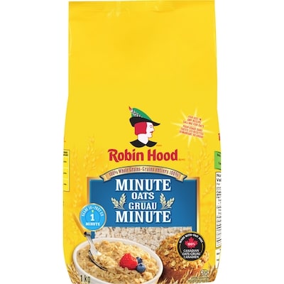 Robin Hood 100% Whole Grains Minute Oats 1 kg, $0.45/100g