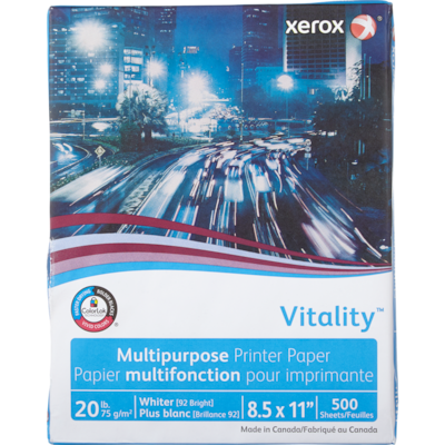 Xerox Papiers de bureau Vitality pour imprimante 500x1.0 ea, 0,02 $/1ch