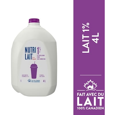 Nutrilait Lait 1 % 4 l, 0,19 $/100ml