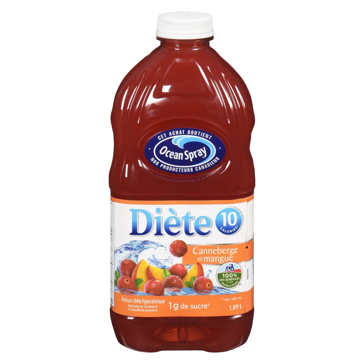 Ocean Spray Cocktail Diète Canneberge Mangue 1.89 l, 0,24 $/100ml