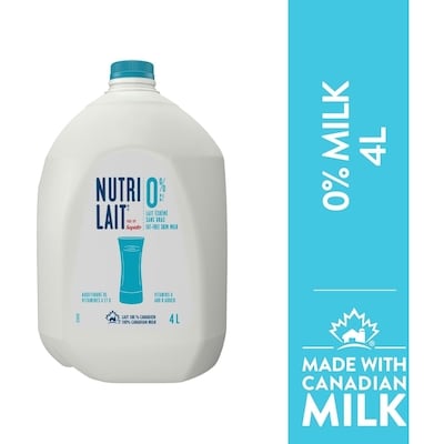 Nutrilait 0% Skim Milk 4 l, $0.18/100ml