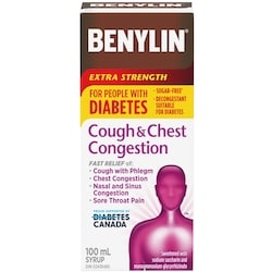 Benylin Cough & Chest Congestion, Extra Strength for Diabetics 100 ml, $11.99/100ml