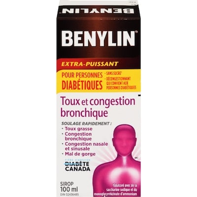 Benylin Toux et congestion bronchitique extra-puissant pour diabétiques 100 ml, 9,00 $/100ml