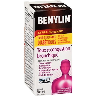 Toux et congestion bronchitique extra-puissant pour diabétiques