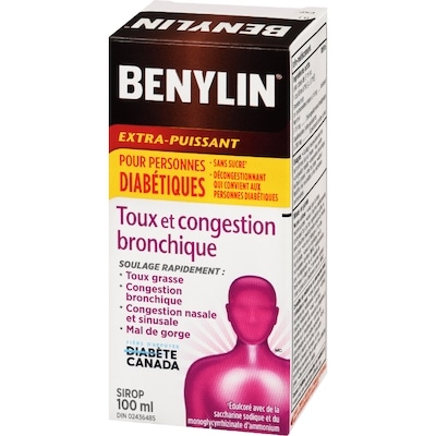 Toux et congestion bronchitique extra-puissant pour diabétiques