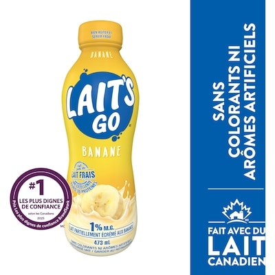 Milk 2 Go Lait partiellement écrémé aux bananes 1 % 473 ml, 0,46 $/100ml
