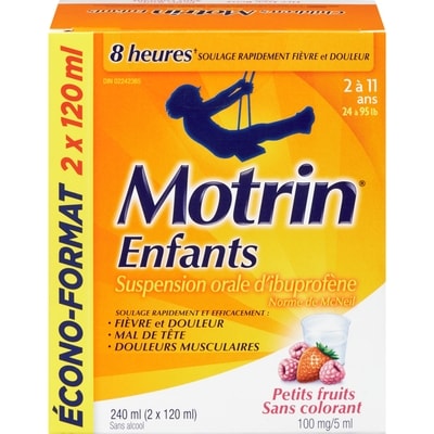 Motrin Suspension d’ibuprofène pour enfants 2x120.0 ml, 7,08 $/100ml