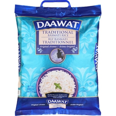 Daawat Riz basmati traditionnel 4 kg, 0,40 $/100g