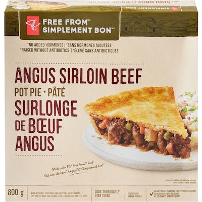 President's Choice Free From Angus Sirloin Beef Pot Pie 800 g, $1.88/100g