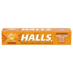 Halls saveur Miel, pastilles pour la gorge, soulagement des maux de gorge, 9 unités 9 ea, 0,21 $/1ch
