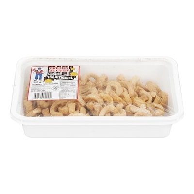 null Gras de dos de porc, traité et frit 250 g, 4,60 $/100g