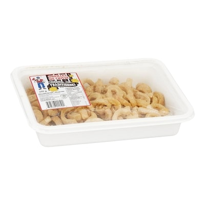 Gras de dos de porc, traité et frit