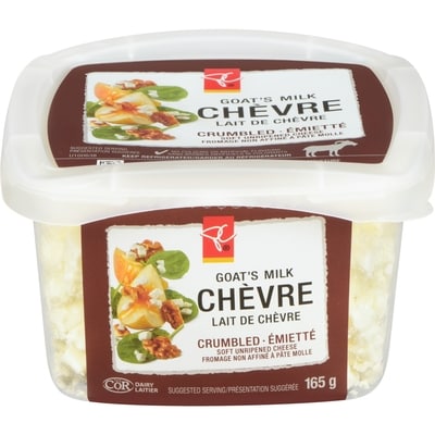 President's Choice Goat’S Milk Chèvre Crumbled Soft Unripened Cheese 165 g, $5.15/100g