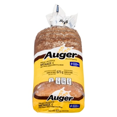 Auger Boulangerie Pain 100 % Blé Entier de Ménage 675 g, 0,58 $/100g