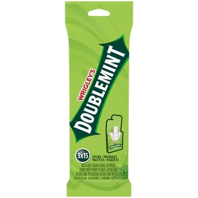 Wrigley's DoubleMint Peppermint Flavoured , 15 Sticks, 3 Packs 45 ea, $1.66/1ea