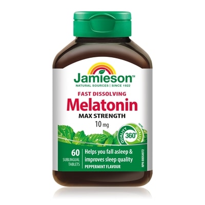 Jamieson Melatonin 10 mg Fast-Dissolving Tablets Peppermint Flavour 60 ea, $0.27/1ea
