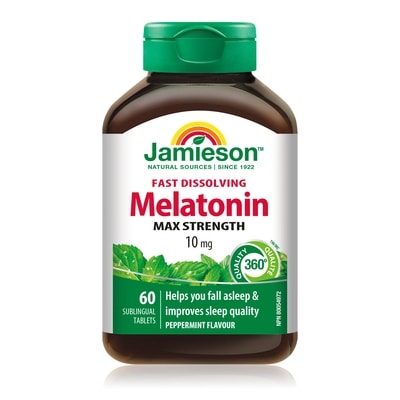 Jamieson Melatonin 10 mg Fast-Dissolving Tablets Peppermint Flavour 60 ea, $0.23/1ea
