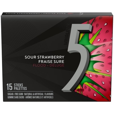 Wrigley’s Flood à saveur de fraise, gomme sans sucre 15 ea, 0,20 $/1ch