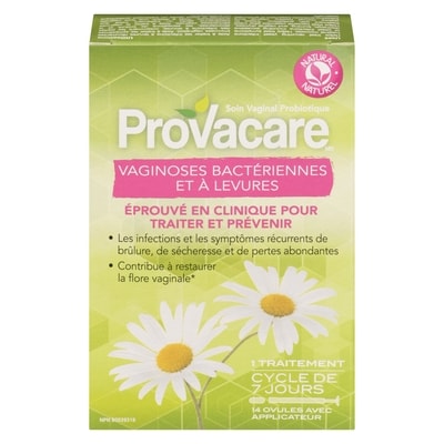 Provacare Soins vaginaux probiotiques Traitement des levures et de la vaginose bactérienne 14 ea, 2,25 $/1ch