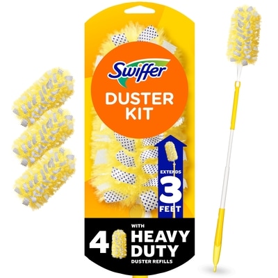 Swiffer Duster Kit with 6 ft Super Extendable Handle, Heavy Duty Starter Kit with 4 Refills 1 ea, $18.00/1ea