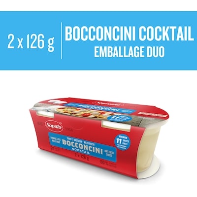 Saputo Fromage Bocconcini cocktail emballage duo 252 g, 3,57 $/100g