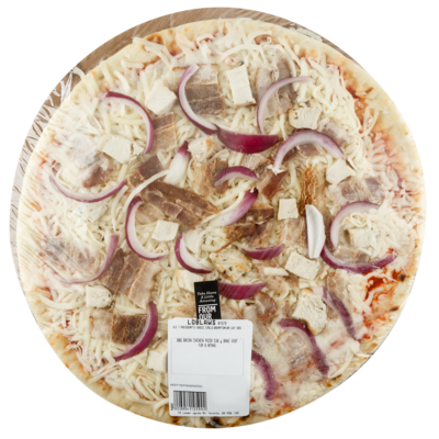 Concocté par nos chefs Pizza poulet BBQ et bacon 575 g, 1,22 $/100g
