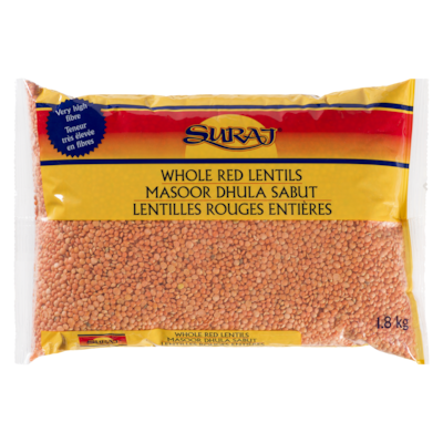 Suraj Lentilles rouges entières 1.81 kg, 0,30 $/100g