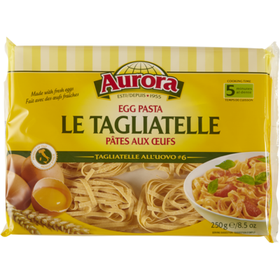 Aurora Pâtes aux œufs, tagliatelle 250 g, 1,40 $/100g