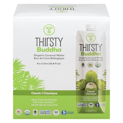 Thirsty Buddha Coconut Water 6x1.0 l, $0.52/100ml