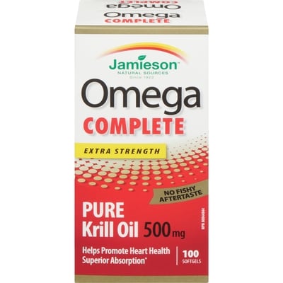 Jamieson Omega Complete Extra Strength Super Krill Softgels 500 mg, 100 Count 100 ea, $0.45/1ea
